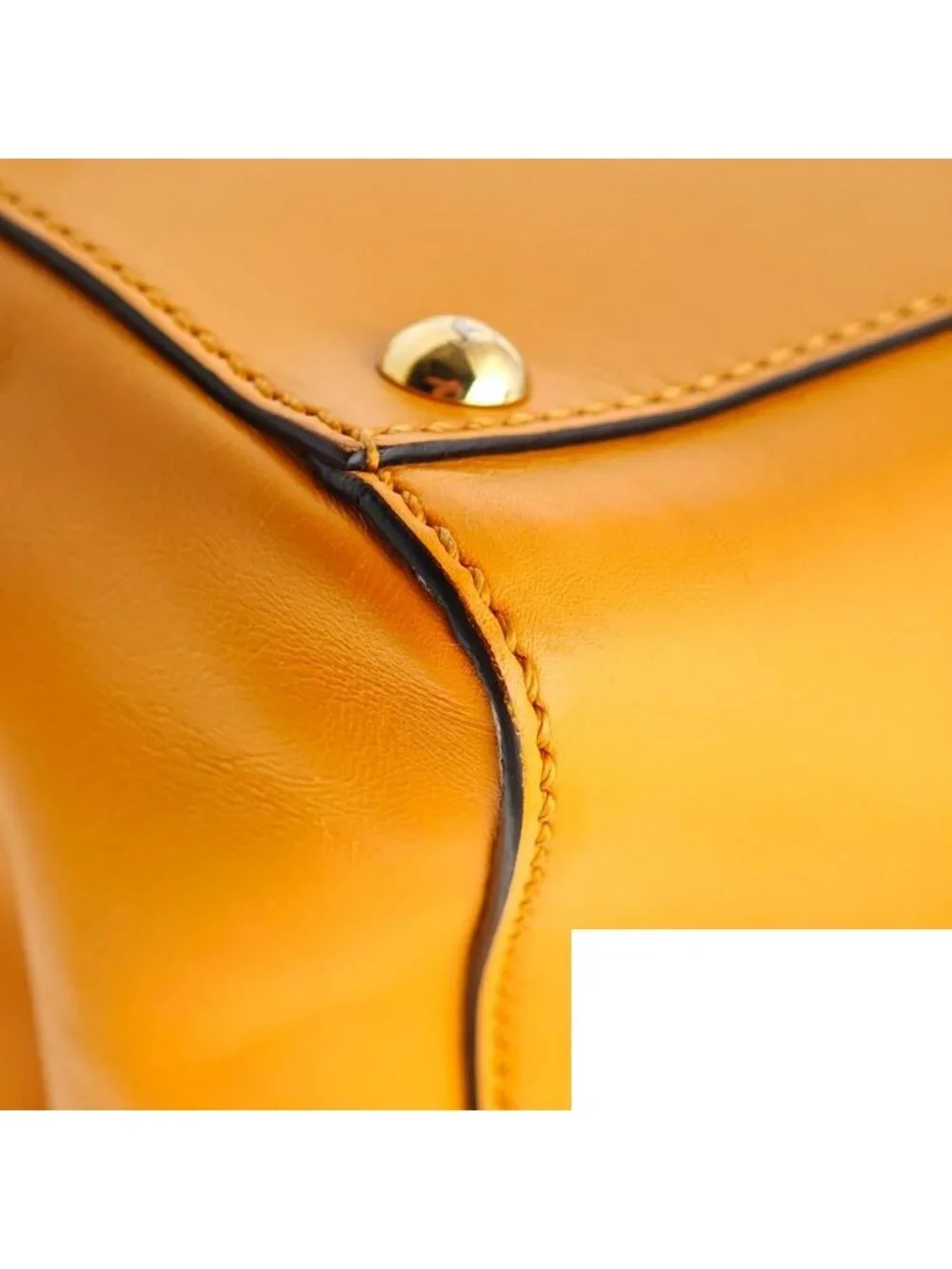Fendi Peekaboo Leather Handbag Yellow